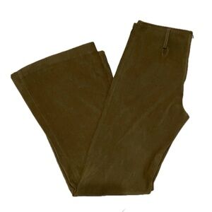Vintage Faux Suede Low Rise Flared Pants